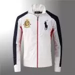 nouvelle collection ralph lauren veste sweat polo big polyester an crown 1887 blanc